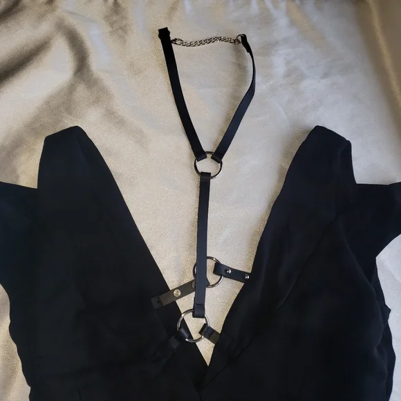 MONSE Harness Midi Dress in Black Sz 8